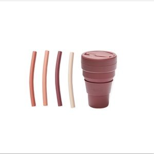 Stojo Collapsible Cup with Reusable Straws NIB
